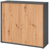 Artikelbild 1 für HAMMERBACHER Schiebetürenschrank, V1753S/G/R/RE grafit, asteiche 2 Fachböden 120,0 x 40,0 x 110,0 cm, Artikelnummer 364857