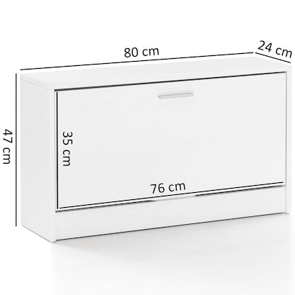Artikelbild 2 für WOHNLING Schuhschrank, WL5.271 weiß 1 Fachboden 80,0 x 24,0 x 47,0 cm, Artikelnummer 906402