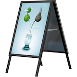 Artikelbild 1 für update displays Kundenstopper schwarz DIN A1 2 Fächer, Artikelnummer 217259