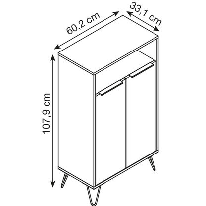 Artikelbild 3 für MÖBELPARTNER Schuhschrank Hank, 157162 schwarz, Akustikoptik 60,2 x 33,1 x 107,09 cm, Artikelnummer 255168