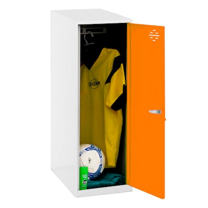 Artikelbild für Simonrack Spind SIMONLOCKER DISM SINGLE weiß, orange 8425437116629, 1 Schließfach 30,0 x 50,0 x 91,5 cm, Artikelnummer 354938