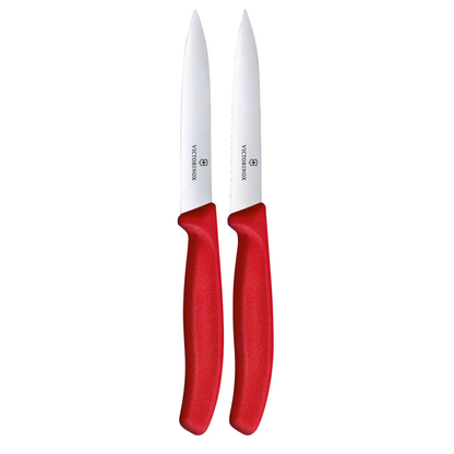 Artikelbild 5 für VICTORINOX Küchenmesser Swiss Classic silber, rot, Klinge: 10,0 cm, 2 St., Artikelnummer 636789