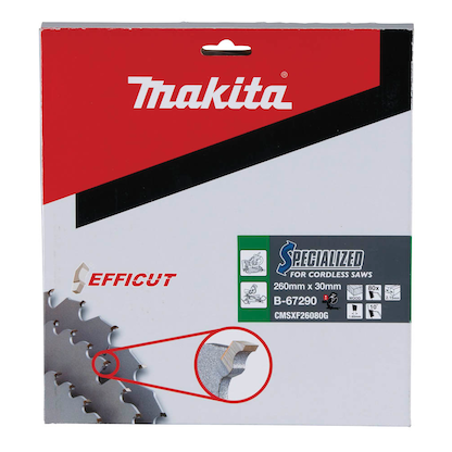 Artikelbild 4 für makita B-67290 EFFICUT Kreissägeblatt 260,0 mm, 80 Zähne, Artikelnummer 286486