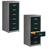 Artikelbild 1 für mauser client entry Karteischrank alu, anthrazitgrau 6 Schubladen 55,2 x 60,0 x 135,0 cm, Artikelnummer 259453