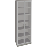 Artikelbild 1 für fm Aktenschrank Sidney, 4260267329047 lichtgrau, Acrylglas klar 5 Fachböden 80,0 x 44,2 x 222,1 cm, Artikelnummer 565042