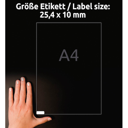 Artikelbild 4 für 4.725 AVERY Zweckform Etiketten L7658-25 weiß 25,4 x 10,0 mm, Artikelnummer 574335
