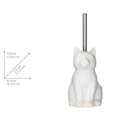 Artikelbild 3 für WENKO WC-Garnitur Cat weiß Stein, Artikelnummer 813582