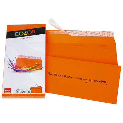 Artikelbild 2 für ELCO Briefumschläge Color DIN lang ohne Fenster orange haftklebend 25 St., Artikelnummer 295457
