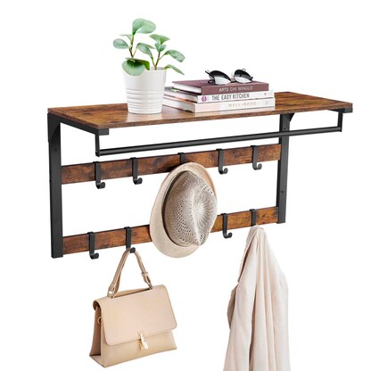 Artikelbild 2 für VASAGLE Wandgarderobe braun Holz 10 Haken 80,0 x 42,0 cm, Artikelnummer 290506