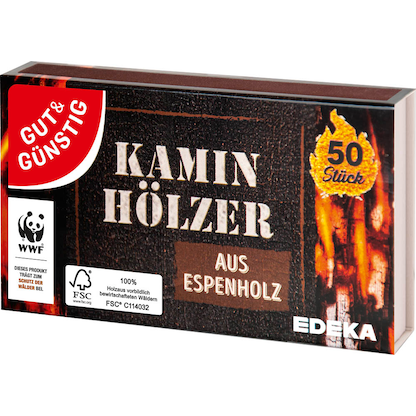 Artikelbild für GUT&GÜNSTIG Streichhölzer Kaminhölzer braun, 50 St., 50 Stück, Artikelnummer 491256
