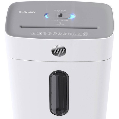 Artikelbild 10 für AKTION: HP OneShred 8CC Aktenvernichter mit Partikelschnitt P-4, 5 x 18 mm, bis 8 Blatt, weiß, Artikelnummer 684262