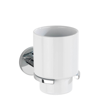 Artikelbild für WENKO Zahnputzbecher Isera silber/weiß, Artikelnummer 807604