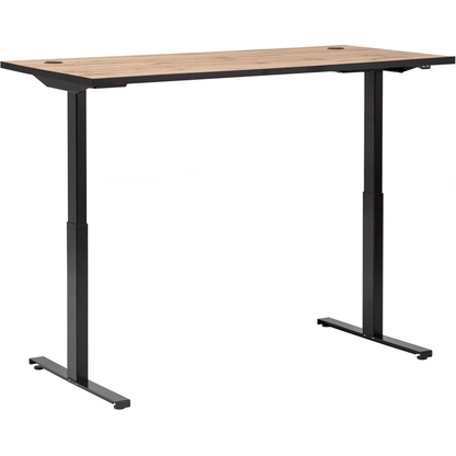 Artikelbild 5 für MÖBELPARTNER 2000 elektrisch höhenverstellbarer Schreibtisch landhaus-eiche rechteckig, T-Fuß-Gestell schwarz 160,0 x 75,0 cm, Artikelnummer 183923
