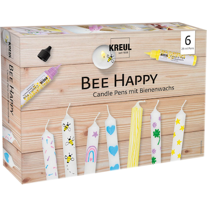Artikelbild für 6 KREUL Bee Happy Kerzenstifte farbsortiert, Artikelnummer 114938