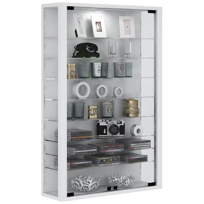 Artikelbild 1 für VCM my home Vitrosa Mini Vitrine weiß 8 Fachböden, Artikelnummer 780787