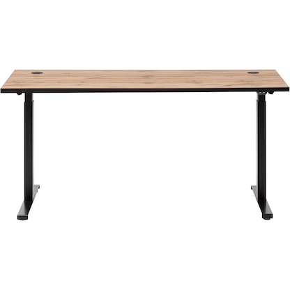 Artikelbild 4 für MÖBELPARTNER 2000 elektrisch höhenverstellbarer Schreibtisch landhaus-eiche rechteckig, T-Fuß-Gestell schwarz 160,0 x 75,0 cm, Artikelnummer 183923