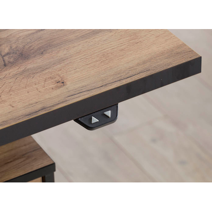 Artikelbild 9 für MÖBELPARTNER 2000 elektrisch höhenverstellbarer Schreibtisch landhaus-eiche rechteckig, T-Fuß-Gestell schwarz 160,0 x 75,0 cm, Artikelnummer 183923