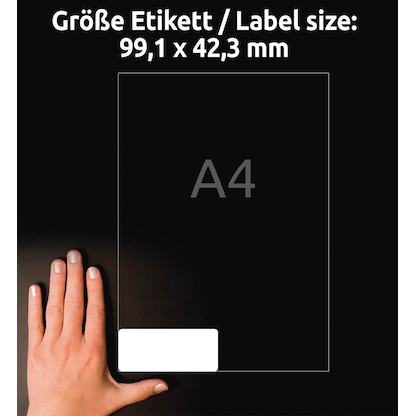 Artikelbild 5 für 300 AVERY Zweckform Folien-Adressetiketten L4772-25 transparent 99,1 x 42,3 mm, Artikelnummer 345470