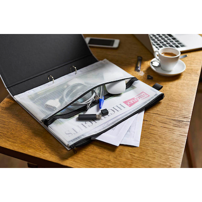 Artikelbild 2 für VELOFLEX Reißverschlussbeutel transparent/schwarz 0,26 mm, 1 St., Artikelnummer 190717