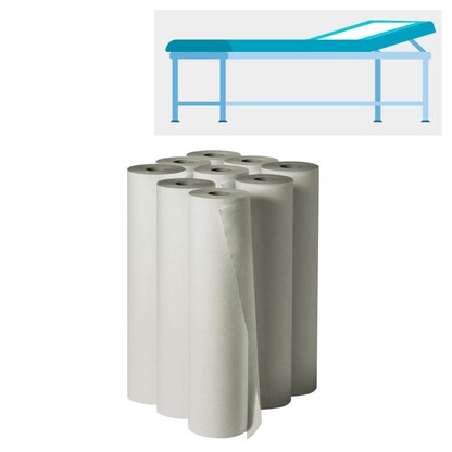 Artikelbild für FRIPA Ärztekrepp basic-line 1-lagig weiß 50,0 cm x 50,0 m, 9 Rollen, Artikelnummer 444408