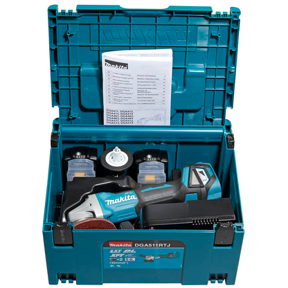 Artikelbild 7 für makita DGA511RTJ Akku-Winkelschleifer-Set 18,0 V, mit 2 Akkus, Artikelnummer 910923