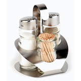 Artikelbild 1 für APS Salz- & Pfefferstreuer-Set transparent/silber 4-tlg., Artikelnummer 444202