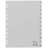 Artikelbild 1 für DURABLE Ordnerregister DIN A4 Vollformat 1-12 grau 12-teilig, 1 St., Artikelnummer 456533