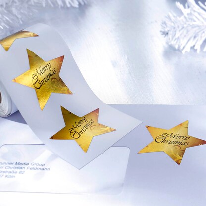 Artikelbild 3 für SIGEL Aufkleber Christmas Stars CS112 Sterne, gold 47,0 x 47,0 mm, 200 Etiketten, Artikelnummer 847285