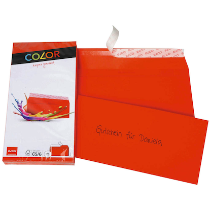 Artikelbild 2 für ELCO Briefumschläge Color DIN lang ohne Fenster intensivrot haftklebend 25 St., Artikelnummer 295489