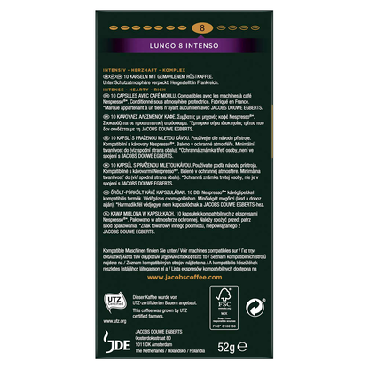 Artikelbild 4 für JACOBS LUNGO INTENSO Kaffeekapseln, Arabica- und Robustabohnen kräftig, 10 Portionen, Artikelnummer 340947