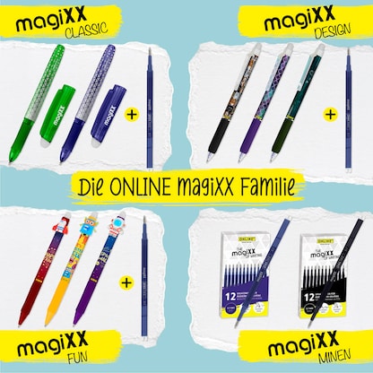 Artikelbild 3 für ONLINE® magiXX Design Girls Gelschreiber lila, rosa, schwarz 0,7 mm, Schreibfarbe: blau, 3 St., Artikelnummer 617397