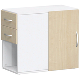 Artikelbild 1 für geramöbel Flex Standcontainer weiß, ahorn 2 Auszüge 80,0 x 42,0 x 72,0 cm, Artikelnummer 876627