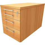 Artikelbild 1 für fm Oldenburg Rollcontainer buche 4 Auszüge 43,4 x 80,0 x 54,0 cm, Artikelnummer 138022