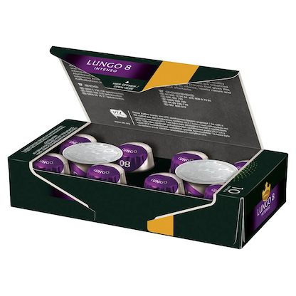 Artikelbild 5 für JACOBS LUNGO INTENSO Kaffeekapseln, Arabica- und Robustabohnen kräftig, 10 Portionen, Artikelnummer 340947