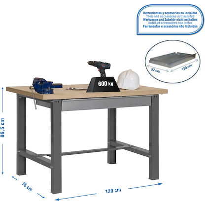 Artikelbild 2 für Simonrack Werkbank SIMONWORK BT6 BOX PLYWOOD 1200 grau 1 Schublade 120,0 x 75,0 x 86,5 cm, Artikelnummer 786321