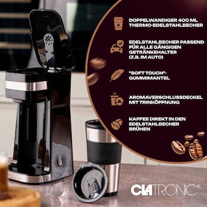 Artikelbild 6 für CLATRONIC KA 3733 Kaffeemaschine schwarz, 1 Tasse, Artikelnummer 299429