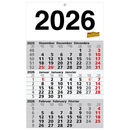 Artikelbild 2 für 2 office discount 3-Monats-Wandkalender 2026, Artikelnummer 547731