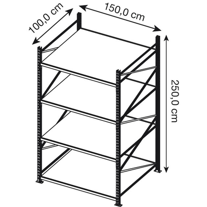 Artikelbild 2 für Manorga Schwerlast-Weitspannregal EPSIVOL ZR2515104F4D lichtgrau 150,0 x 100,0 x 250,0 cm, Artikelnummer 698498