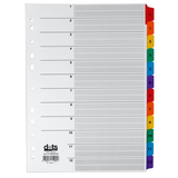 Artikelbild 1 für dots Ordnerregister Mylar DIN A4 Vollformat 1-12 farbig 12-teilig, 1 Satz, Artikelnummer 486951