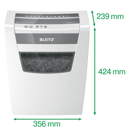 Artikelbild 2 für AKTION: LEITZ IQ Home Office Aktenvernichter mit Partikelschnitt P-4, 4 x 28 mm, bis 10 Blatt, weiß, Artikelnummer 818118