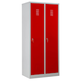 Artikelbild 1 für Gürkan Spind lichtgrau, feuerrot 103970, 2 Schließfächer 80,0 x 50,0 x 180,0 cm, Artikelnummer 560514
