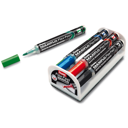 Artikelbild 2 für Pentel MAXIFLO Flex-Feel Set Whiteboard-Marker farbsortiert 2,0 - 5,0 mm, 1 Set, Artikelnummer 173011