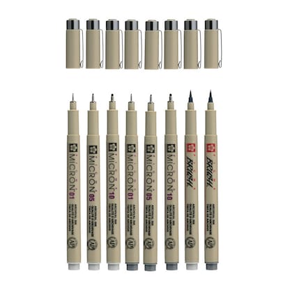 Artikelbild 2 für Sakura Pigma Micron Fineliner-Set farbsortiert 0,25 + 0,45 + 0,60 mm, 8 St., Artikelnummer 937307