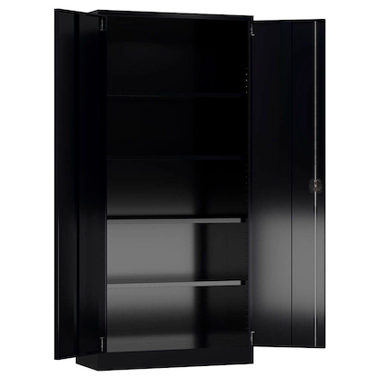 Artikelbild für ClassiX Metallschrank X-530349 tiefschwarz 92,0 x 42,0 x 194,5 cm, aufgebaut, Artikelnummer 184737