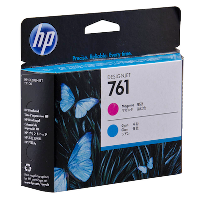 Artikelbild 2 für HP 761 (CH646A) magenta, cyan Druckkopf, Artikelnummer 906966