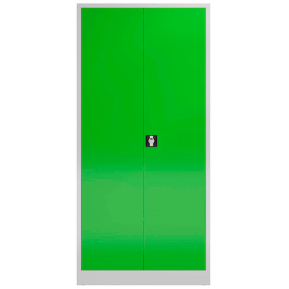 Artikelbild 3 für ClassiX Metallschrank X-530345 lichtgrau, gelbgrün 92,0 x 42,0 x 194,5 cm, aufgebaut, Artikelnummer 184749