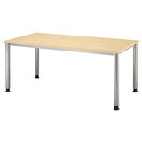 Artikelbild 1 für HAMMERBACHER Orbis höhenverstellbarer Schreibtisch ahorn rechteckig, 4-Fuß-Gestell silber 160,0 x 80,0 cm, Artikelnummer 470112