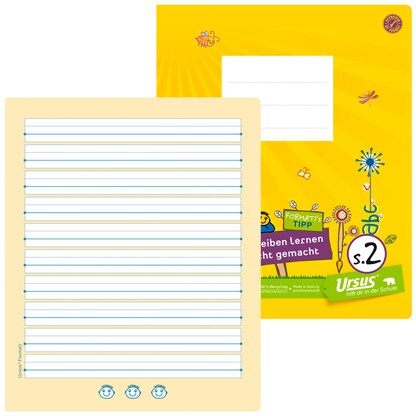 Artikelbild für Ursus Schulheft Formati Recycling Lineatur S2 liniert quart Rand rundum, 20 Blatt, Artikelnummer 799694