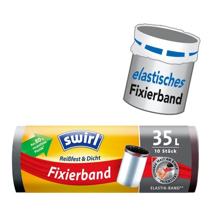 Artikelbild 2 für swirl® Müllbeutel Reißfest & Dicht 4629 35,0 l schwarz, 10 St., Artikelnummer 642872