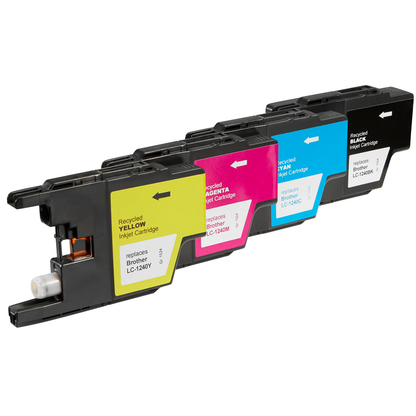 Artikelbild 3 für dots schwarz, cyan, magenta, gelb Druckerpatronen kompatibel zu brother LC-1240BK/C/M/Y, 4er-Set, Artikelnummer 330211